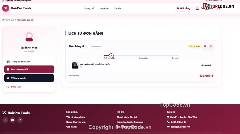 code dụng cụ tóc,web bán dụng cụ,Website Website tuyển dụng